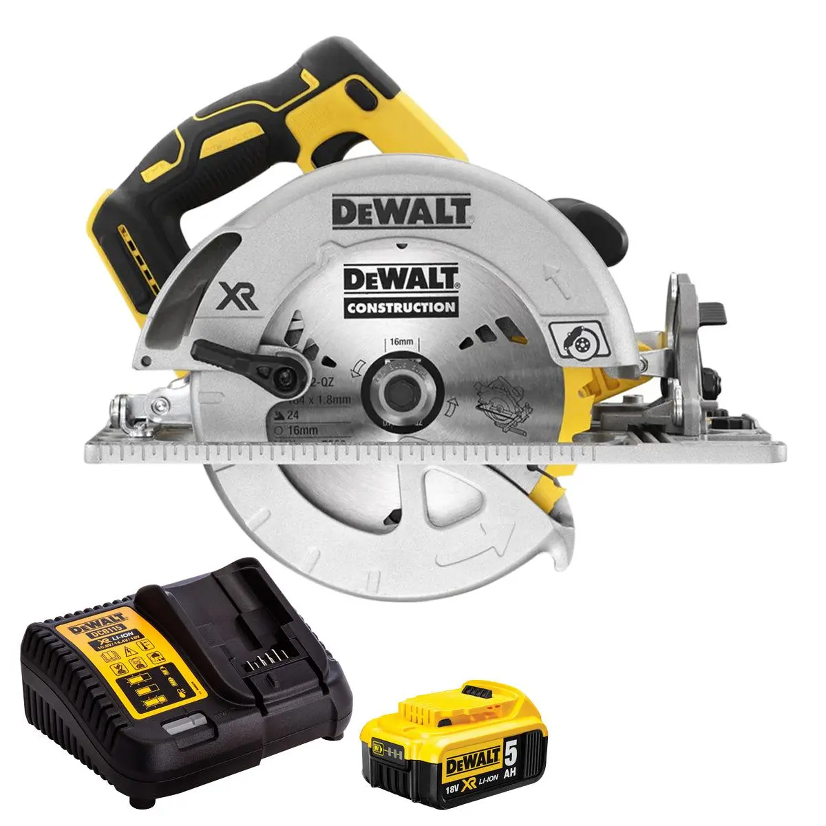 Dewalt Dcs572n 18V Brushless 184Mm Circular Saw With 1 X 5.0Ah Battery & Charger 1