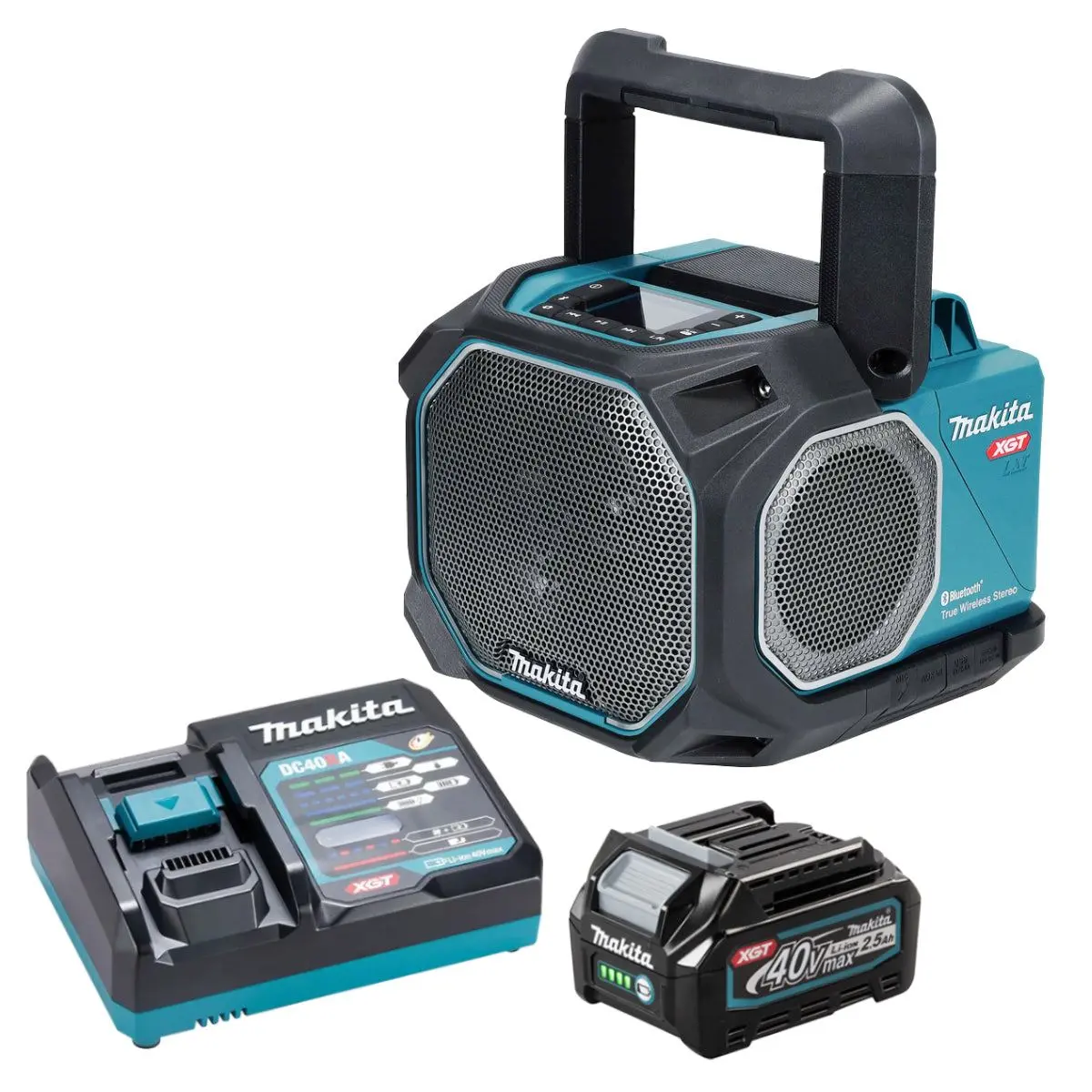 Makita Mr014gz 40V/18V/14.4V Xgt / Lxt Job Site Speaker With 1 X 2.5Ah Battery & Charger 1