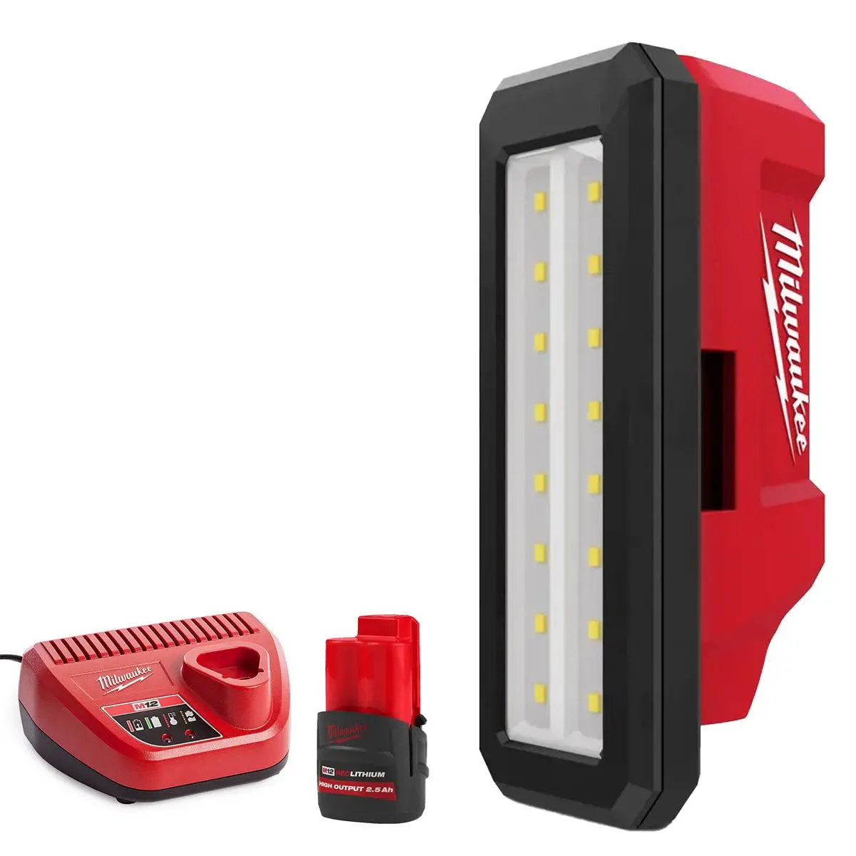 Milwaukee M12pal-0 12V Pivot Area Light With 1 X 2.5Ah Battery & Charger 1