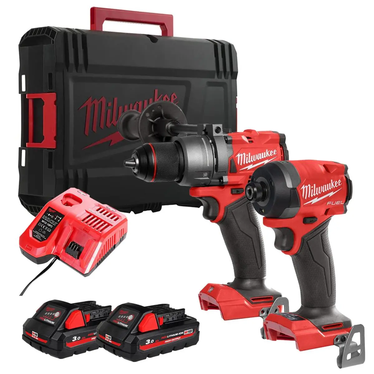 Milwaukee M18fpp2a5-502B M18 Fuel 18V Brushless Twin Kit With 2 X 3.0Ah Battery, Charger & Case 1
