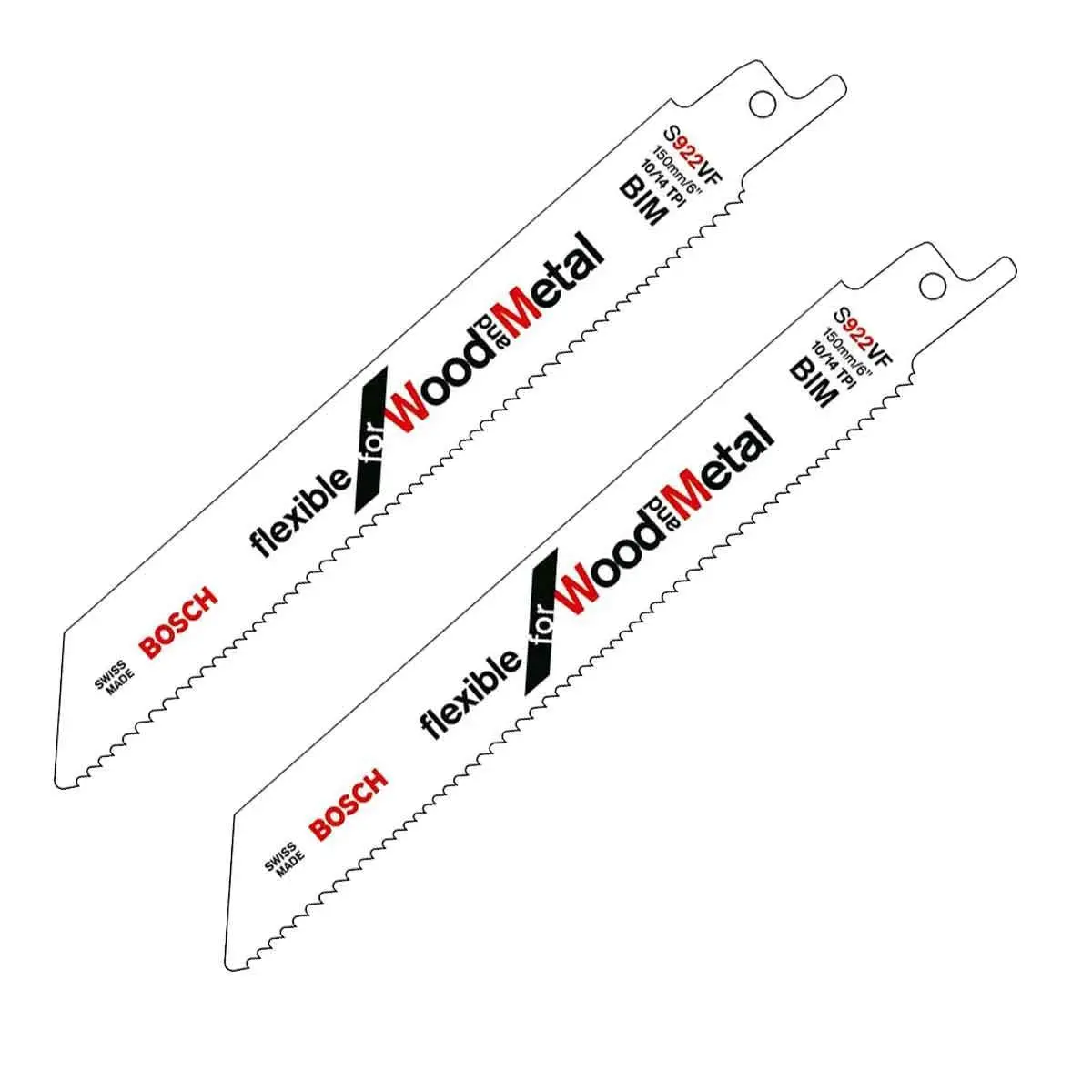 Bosch S922hf Reciprocating Sabre Saw Blade For Wood & Metal Pack Of 2 - 2608656039 1