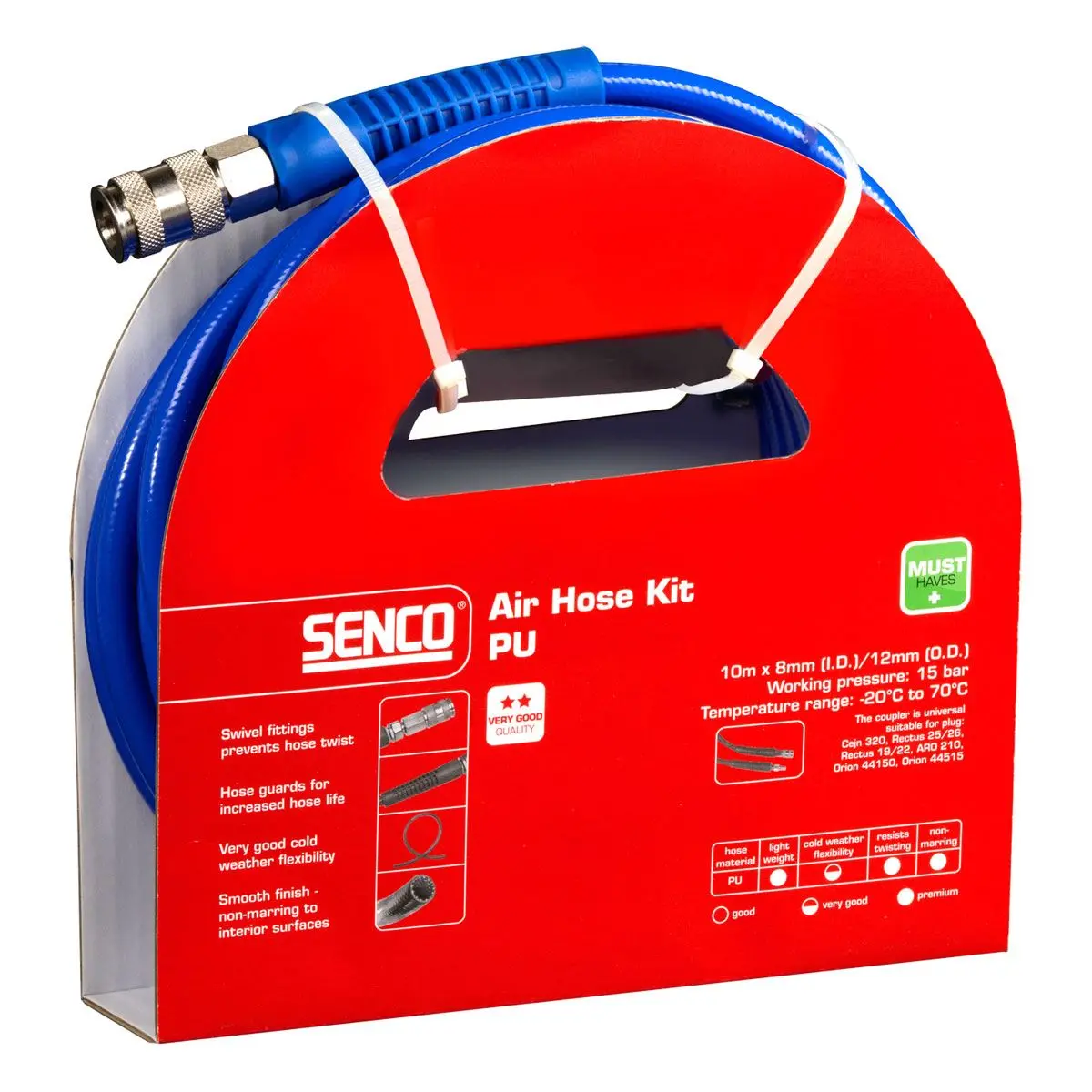 Senco Universal 10M X 8Mm (I.D.) 12Mm (O.D.) Air Hose Kit 4000660 1