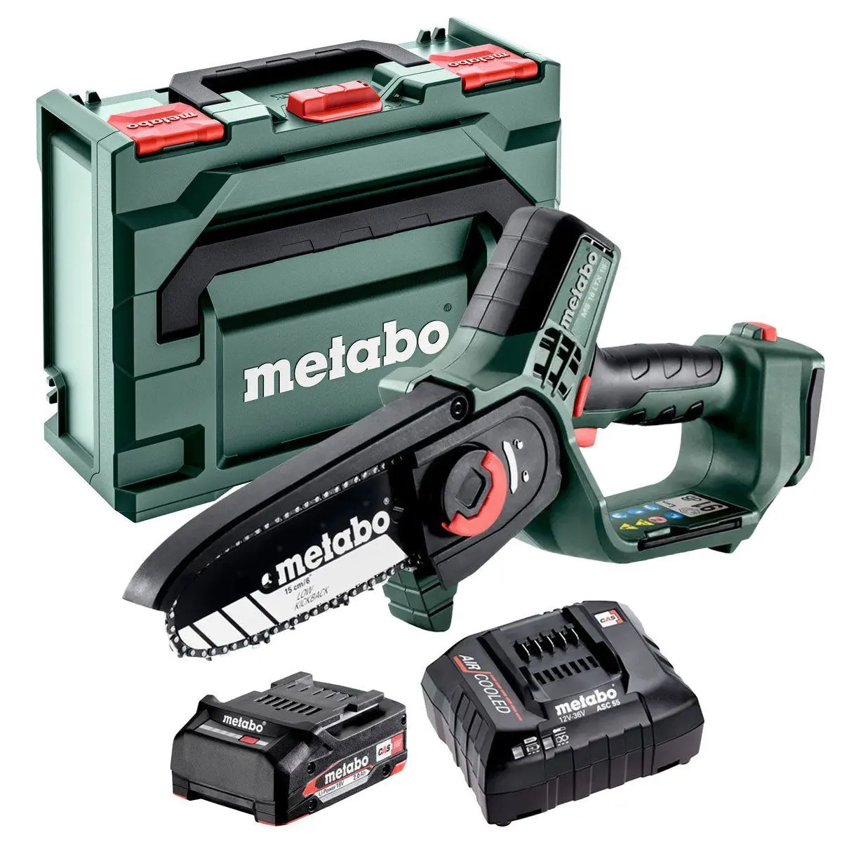 Metabo Ms 18 Ltx 15 18V 150Mm Pruning Saw With 1 X 2.0Ah Battery Charger & Metabox 1