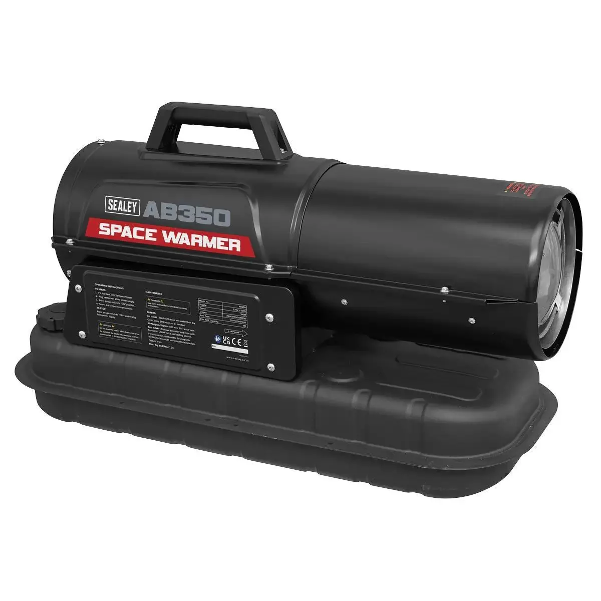 Sealey Ab350 22L Space Warmer Paraffin Kerosene Diesel Heater 230V/186W 1