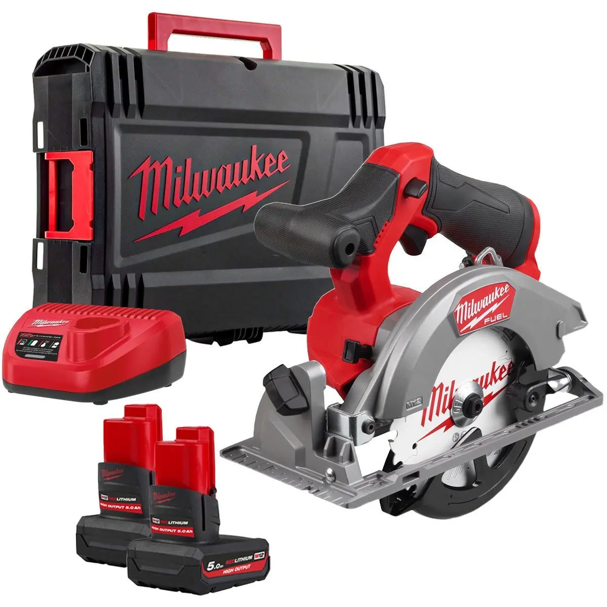 Milwaukee M12fcs442-502X 12V Brushless 140Mm Circular Saw With 2 X 5.0Ah Battery Charger & Case 4933493490 1
