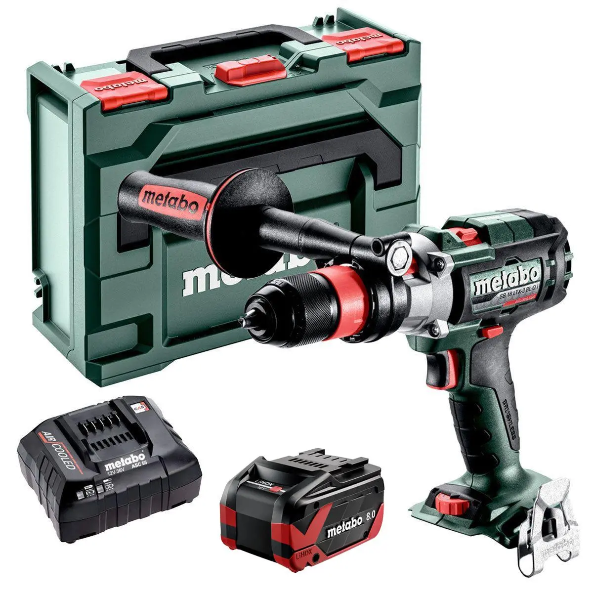 Metabo Sb 18 Ltx-3 Bl Q I 18V Brushless Combi Drill With 1 X 8.0Ah Battery Charger & Metabox 1
