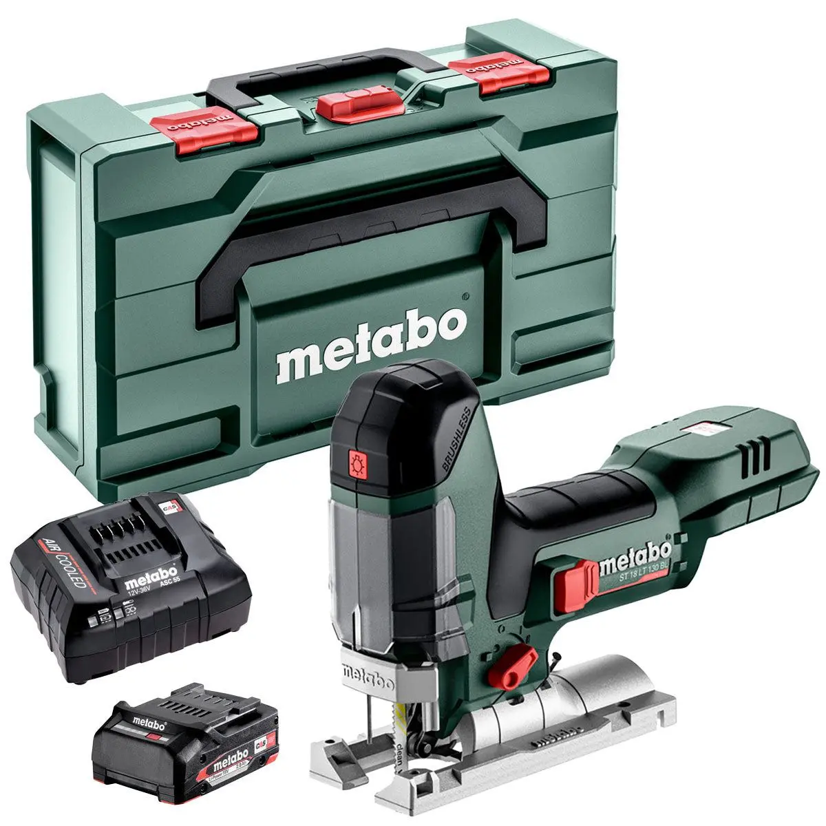 Metabo St 18 Lt 130 Bl 18V Brushless Jigsaw With 1 X 2.0Ah Battery Charger & Metabox 1