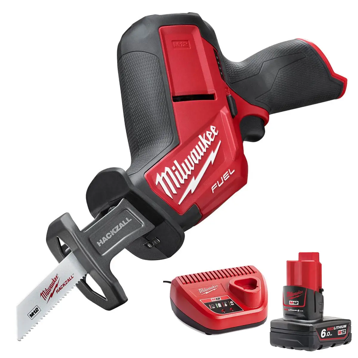 Milwaukee M12chz-0 12V Fuel Brushless Hackzall Reciprocating Saw With 1 X 6.0Ah Battery & Charger 1