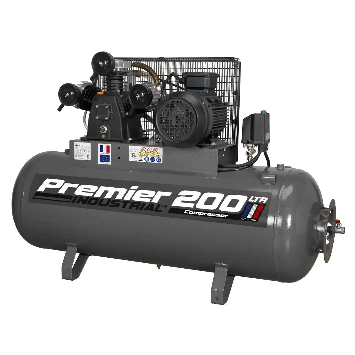 Sealey Sac32055b Compressor 200Ltr Belt Drive 415V/32A 2
