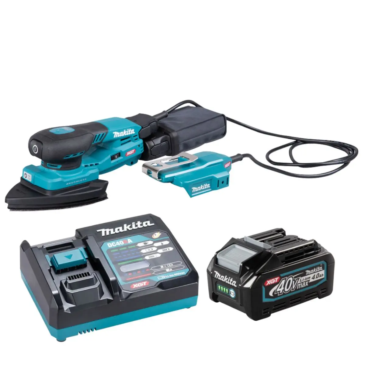 Makita Bo006cgz 40V Xgt 100 X 150Mm Brushless Orbital Sander With 1 X 4.0Ah Battery & Charger 1