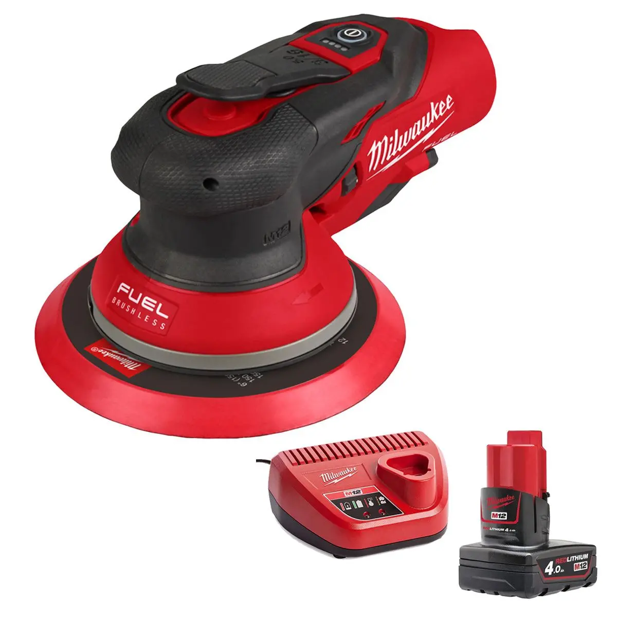 Milwaukee M12fros5-0 12V Fuel Brushless 150Mm Random Orbit Sander With 1 X 4.0Ah Battery & Charger 1