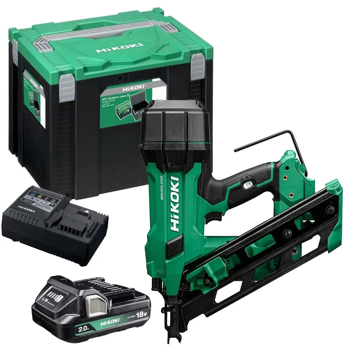 Hikoki Nr1890dcaw9z 18V Brushless Clipped Head Framing Nailer With 1 X 2.0Ah Battery Charger & Case 1