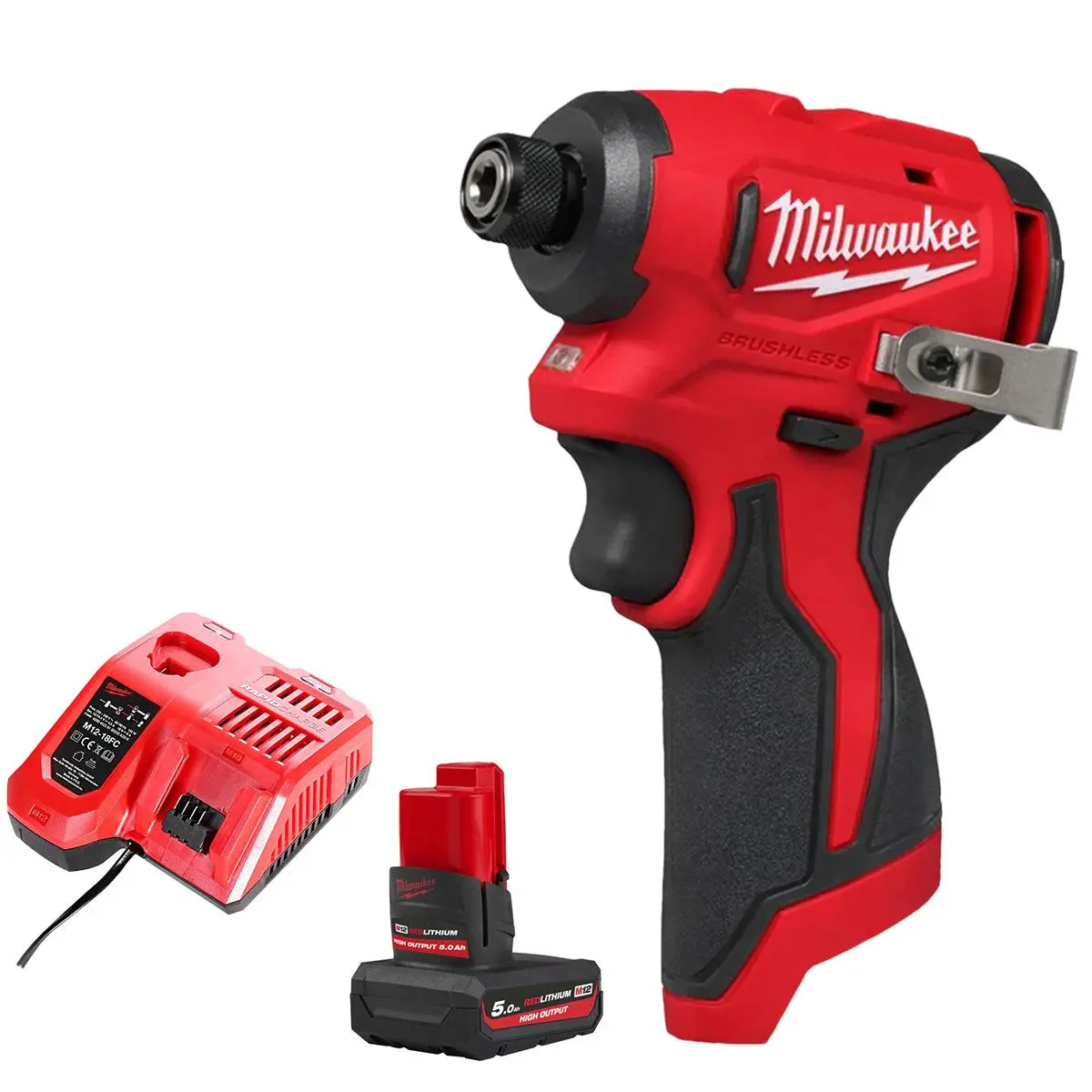 Milwaukee M12blidrc-0 12V Brushless Compact Impact Driver With 1 X 5.0Ah Battery & Charger 1