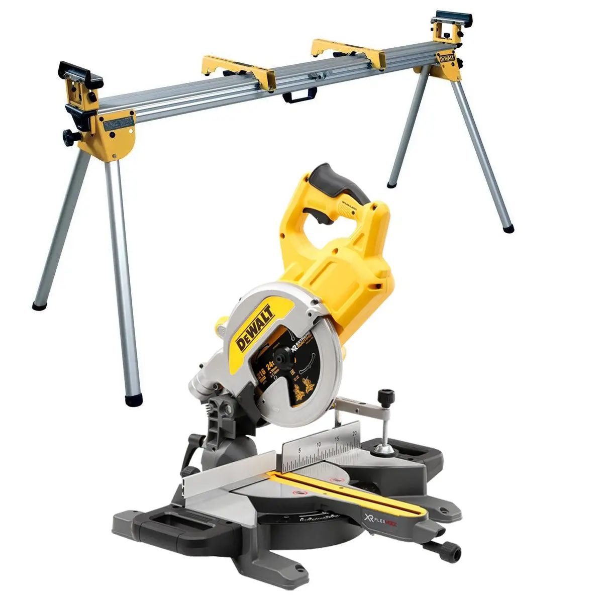 Dewalt Dcs777n 54V Flexvolt Brushless 216Mm Mitre Saw With Universal Extendable Saw Stand 1