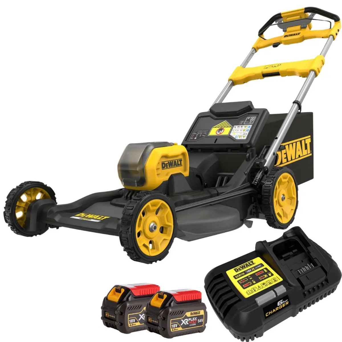 Dewalt Dcmwsp550n-Xj 54V Xr Flexvolt Brushless 53Cm Self-Propelled Lawn Mower With 2 X 6.0Ah Battery & Charger 1