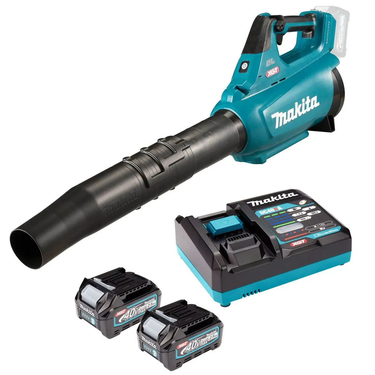 Makita Ub001gd202 40V Xgt Brushless Blower With 2 X 2.5Ah Batteries & Charger 1