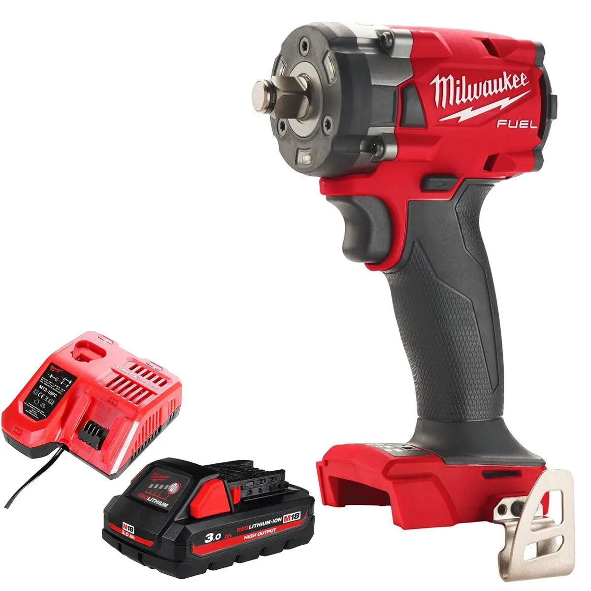 Milwaukee M18fiw2f12-0 18V Brushless 1/2" Impact Wrench With 1 X 3.0Ah Battery & Charger 1
