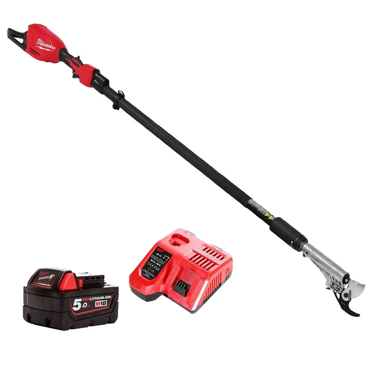 Milwaukee M18blts-0 18V Brushless Telescopic Pole Pruning Shear With 1 X 5.0Ah Battery & Charger 1