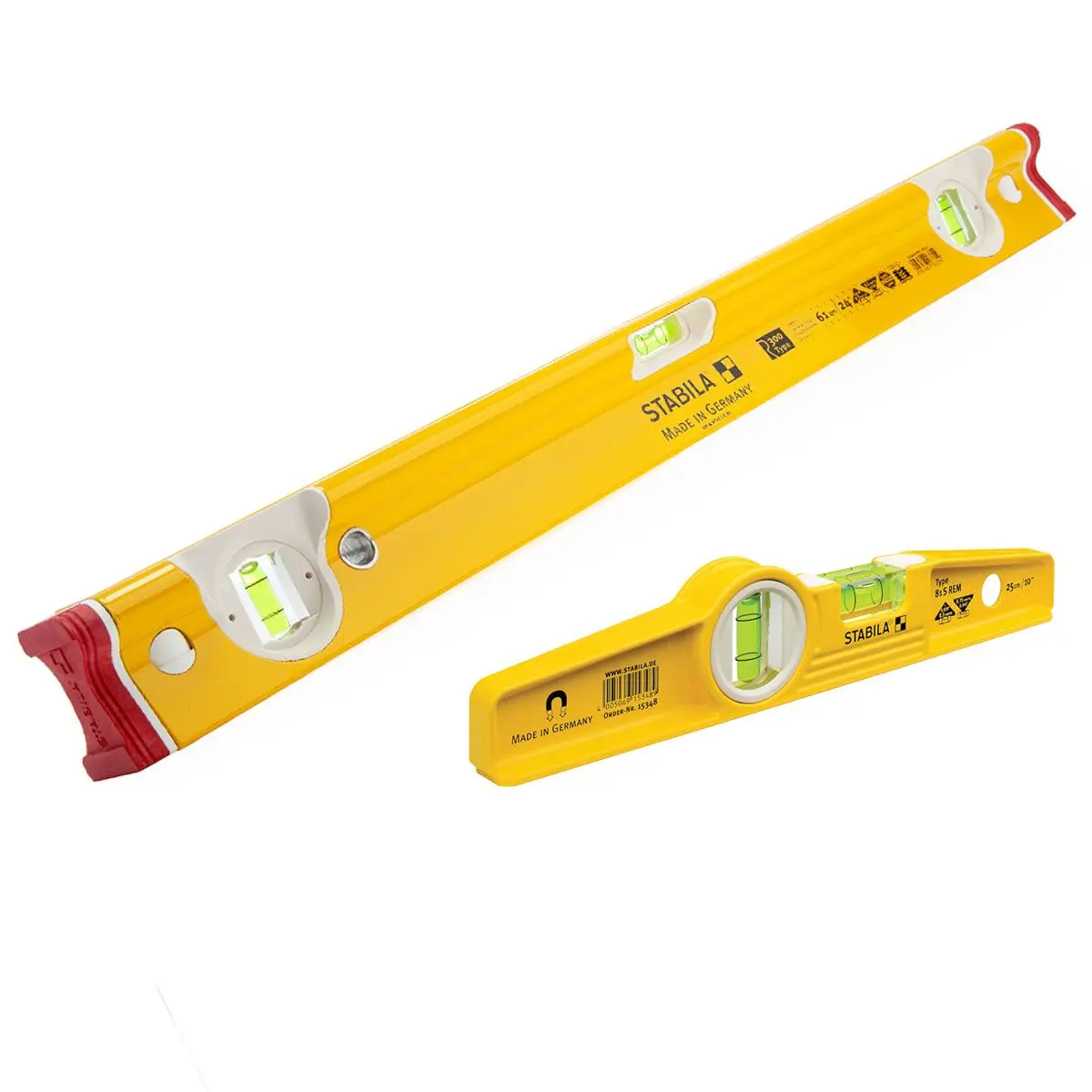 Stabila Stb-R-60 610Mm / 24" R-Type Spirit Level 3 Vial - 18371 With 25Cm Magnetic Rare Earth Torpedo Level 1