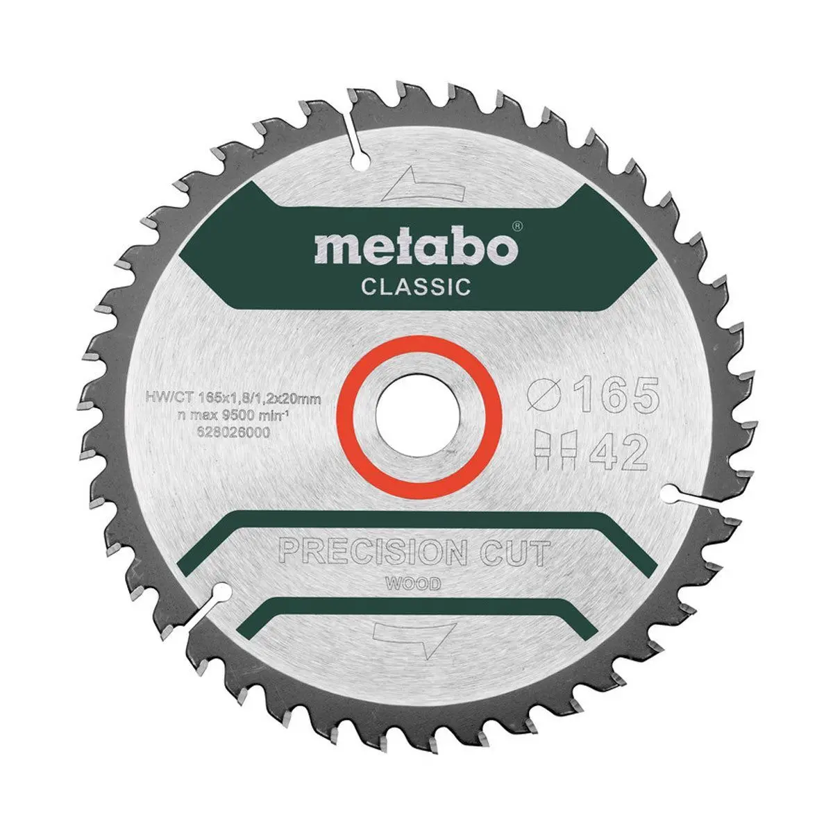 Metabo 165Mm Circular Saw Blade Precision Cut Wood Classic 628026000 1