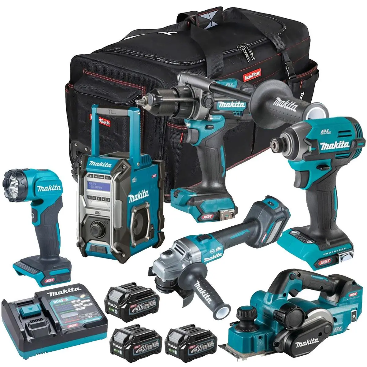 Makita 40V Xgt 6 Piece Brushless Power Tool Kit With 3 X 2.5Ah Battery T4tkit-16052 1