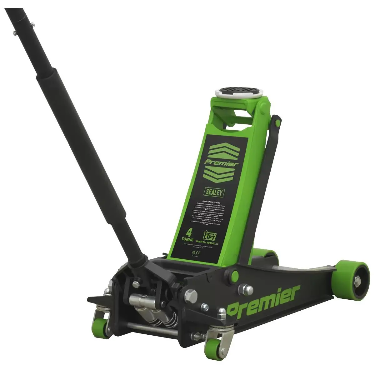 Sealey 4040Ag Trolley Jack 4 Tonne Rocket Lift Green Car Van Garage 1