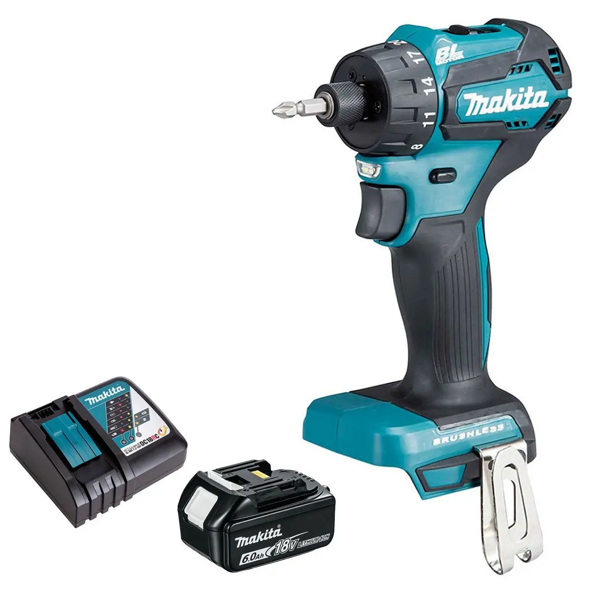 Makita Ddf083z 18V Lxt Brushless Drill Driver With 1 X 6.0Ah Battery & Charger 1