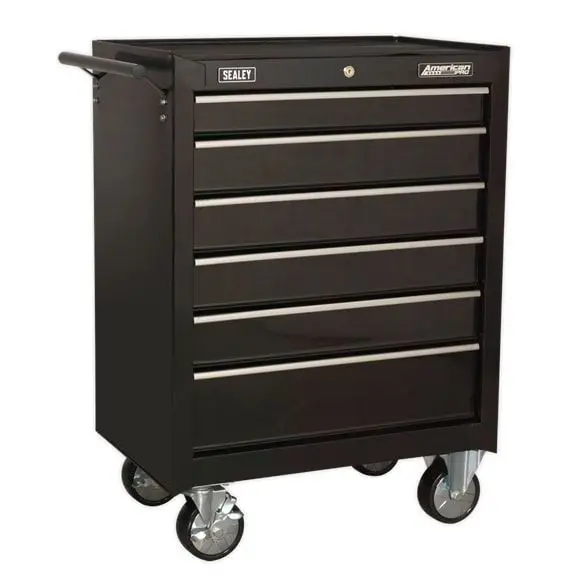 Sealey Ap226b 6 Drawer Rollcab With Ball-Bearing Slides Black 1