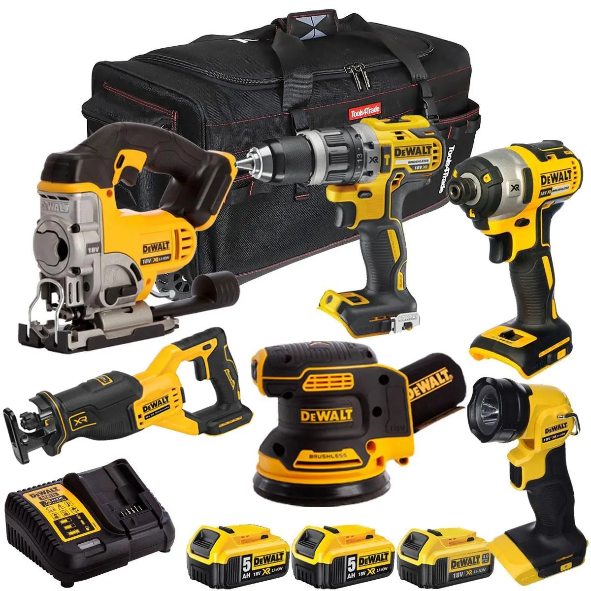 Dewalt 18V 6 Piece Combo Kit With 3 X Batteries & Charger T4tkit-2861 1