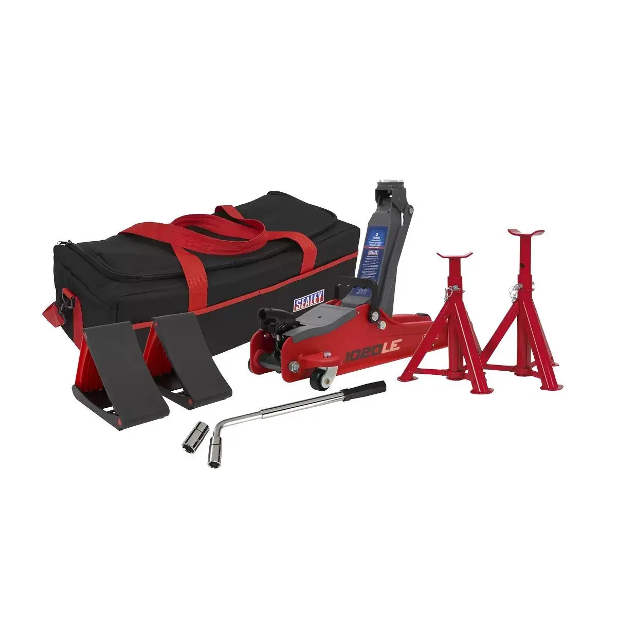 Sealey 1020Lebagcombo 2Tonne Low Entry Short Chassis Trolley Jack Red 1