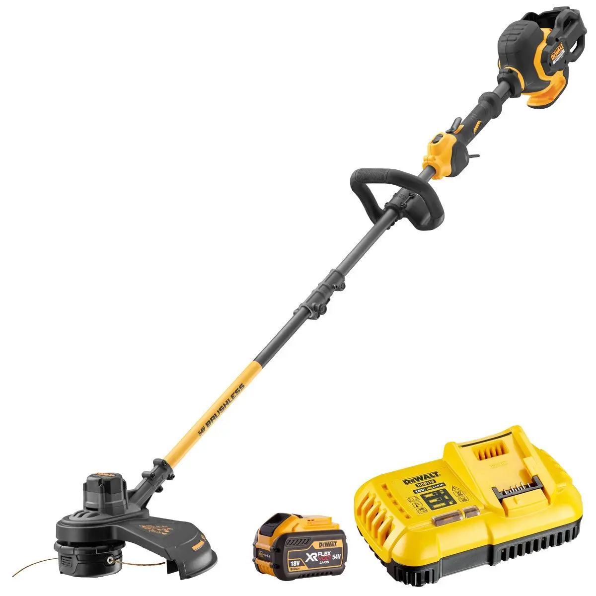 Dewalt Dcm571x1 54V Xr Flexvolt Brushless Trimmer Cutter With 1 X 9.0/3.0Ah Battery & 8 Amp Li-Ion Charger 1