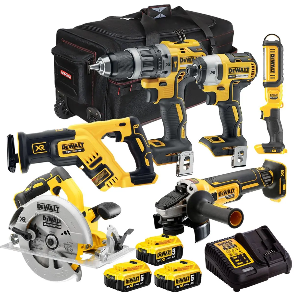 Dewalt Dck623p3b 18V Brushless 6 Piece Combo Kit With 3 X 5.0Ah Battery & Charger 1