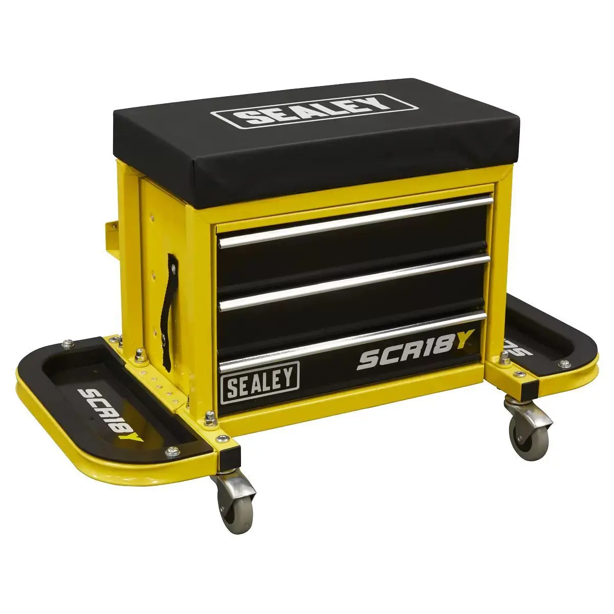 Sealey Scr18y Mechanic's Utility Seat & Toolbox-Yellow 1