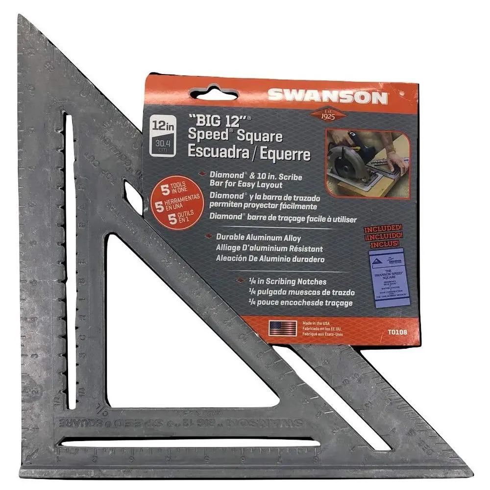Swanson 12" Imperial Speed Square With Instruction Book Swa-T0108 1