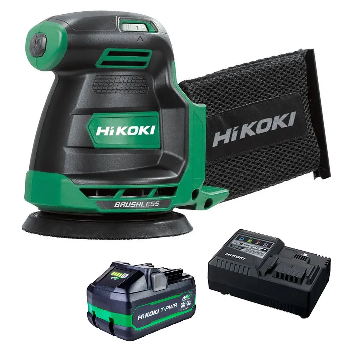 Hikoki Sv1813daj2z 18V Brushless Random Orbit Sander With 1 X 4.0Ah/8.0Ah Battery & Charger 1