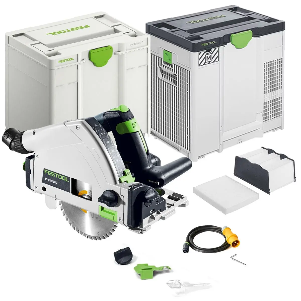 Festool Ts 55 Feq-Plus 110V Gb 160Mm Circular Plunge-Cut Saw - 576707 With Sys-Air M Air Purifier 577786 1