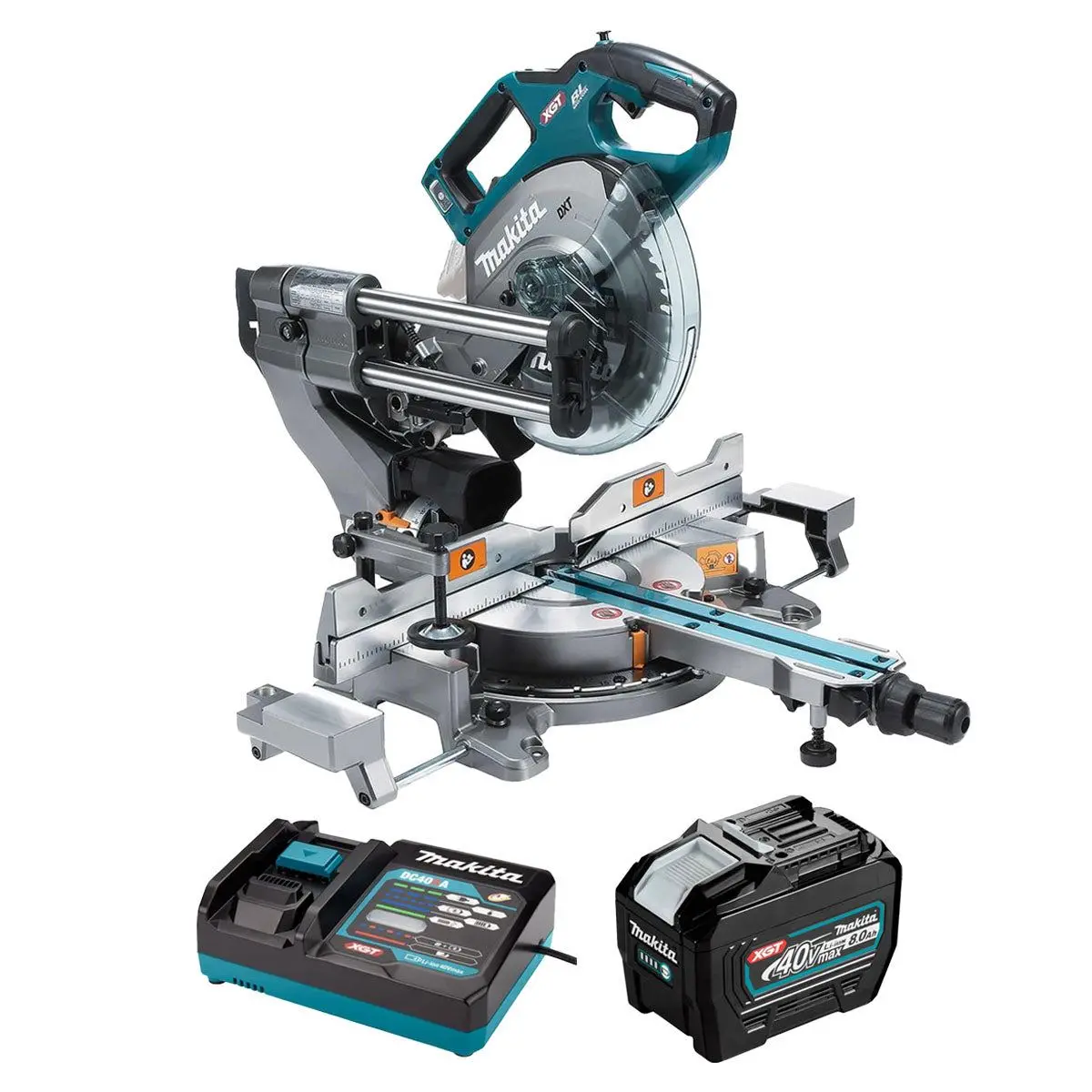 Makita Ls002gz01 40V Max Xgt Brushless Slide Compound Mitre Saw With 1 X 8.0Ah Battery & Charger 1