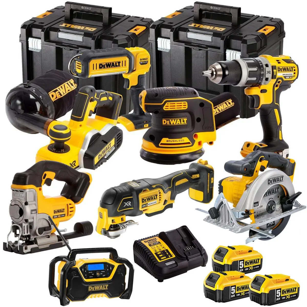 Dewalt Dck665p3t8 18V 8 Piece Power Tool Kit With 3 X 5.0Ah Batteries 1