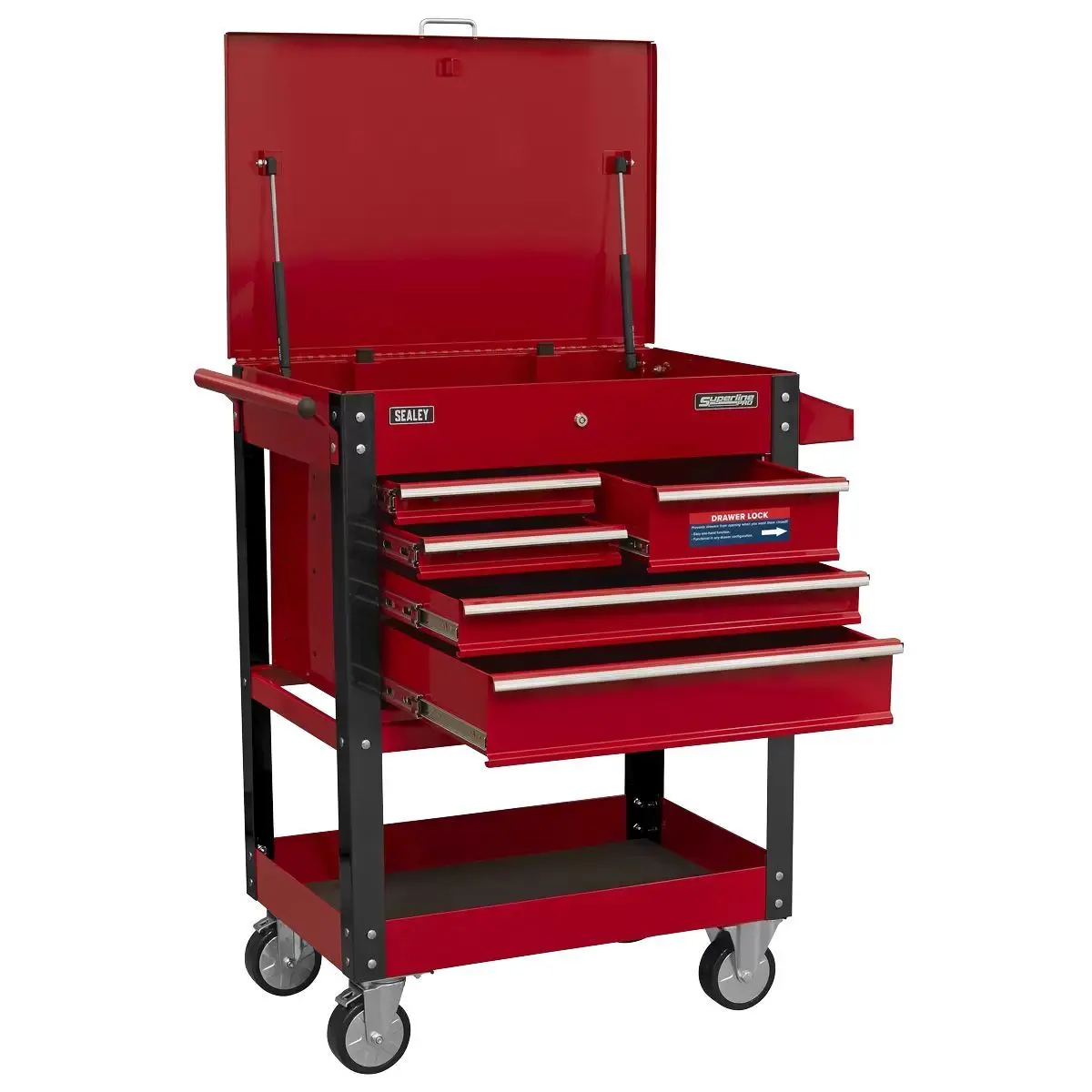 Sealey Ap890m Mobile Tool & Parts Trolley With 5 Drawers 1
