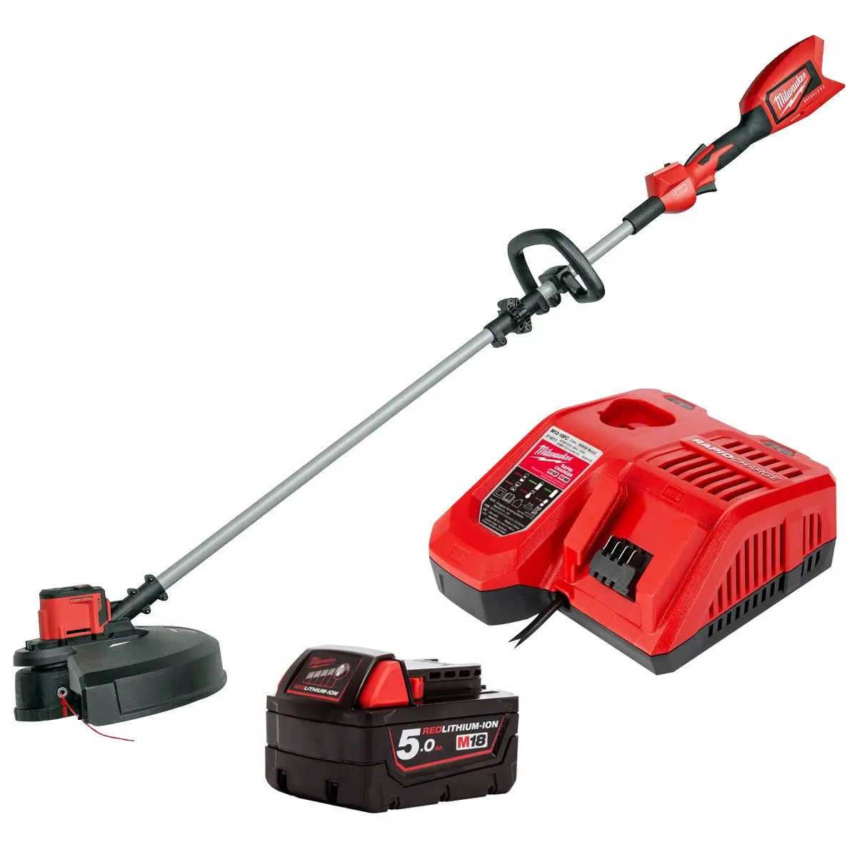Milwaukee M18 Bllt-0 18V Brushless Line Trimmer With 1 X 5.0Ah Battery & Charger 1