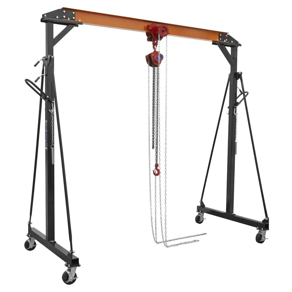 Sealey Sg1000kitg Portable Gantry Crane Adjustable 1 Tonne With Geared Trolley Combo 1
