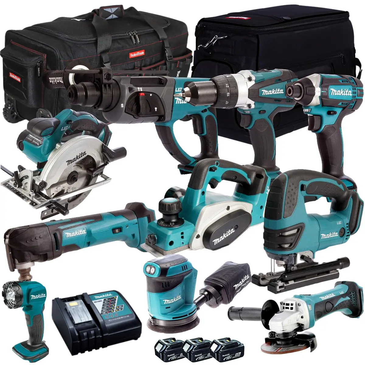 Makita 18V 10 Piece Power Tool Kit With 3 X 5.0Ah Battery & Charger Makdeal 84M 1