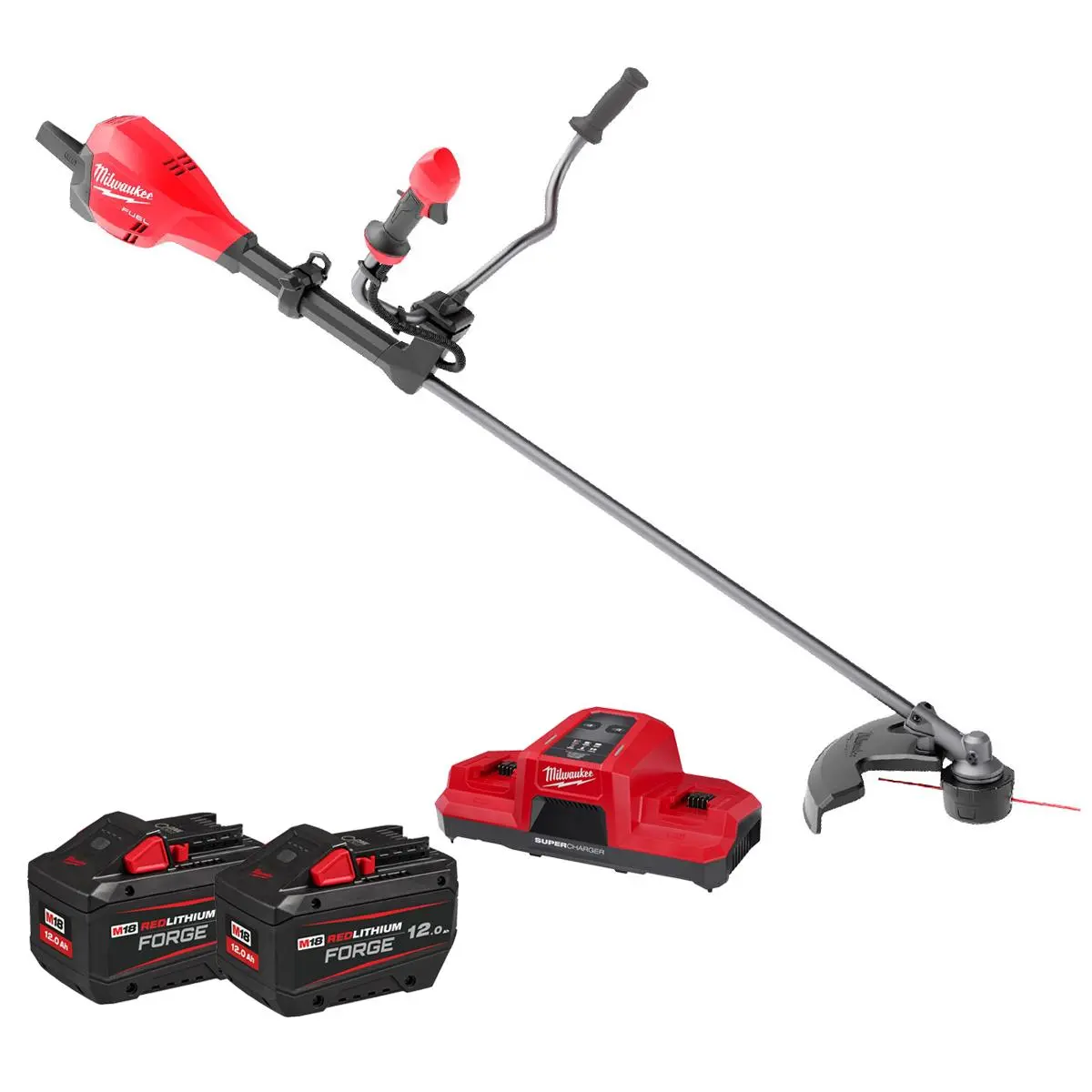 Milwaukee M18f2bcu-122 36V Fuel Brushless Brush Cutter With 2 X 12.0Ah Battery & Charger 4933480861 1