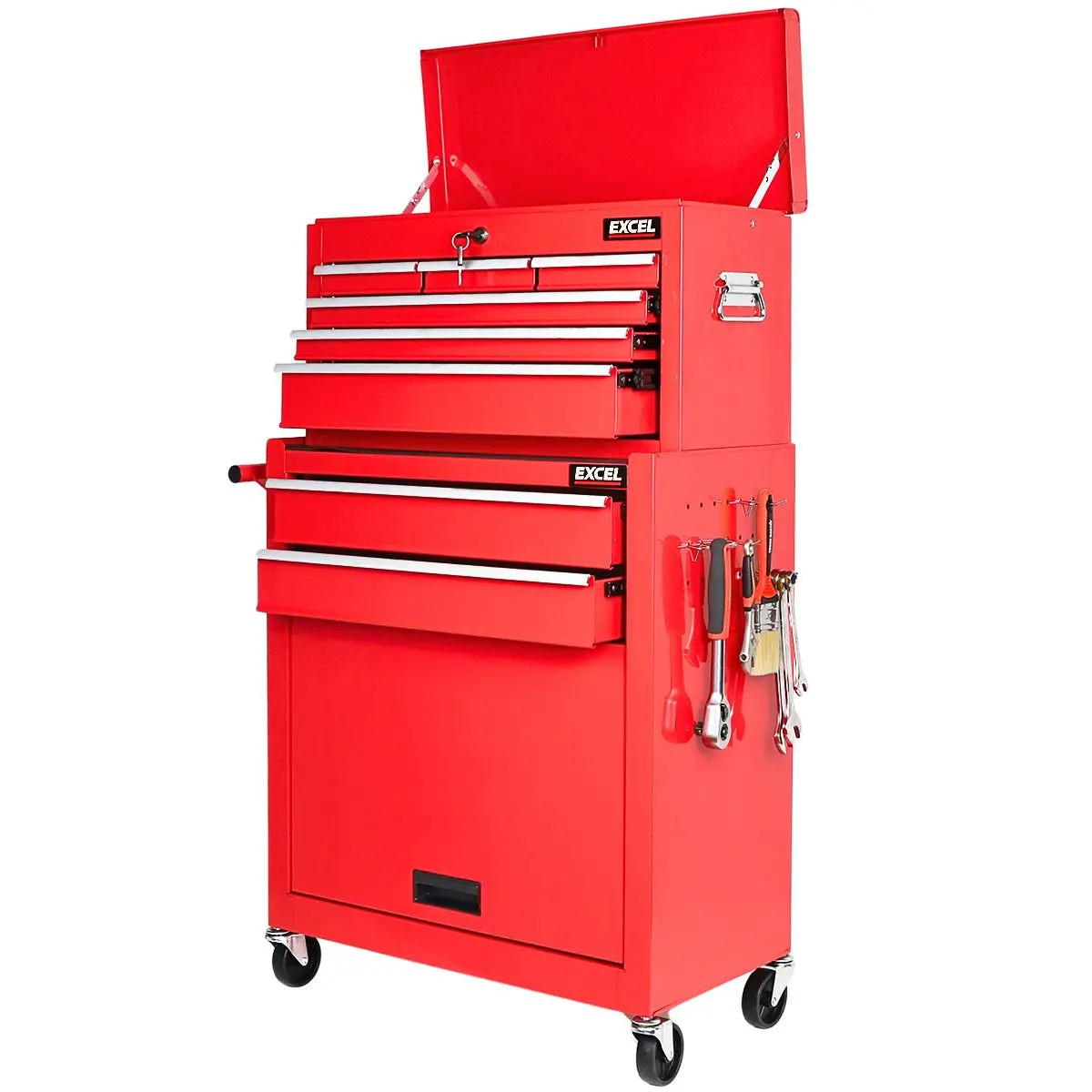 Excel Roller Tool Chest Cabinet 8 Drawers Storage Toolbox Red 1