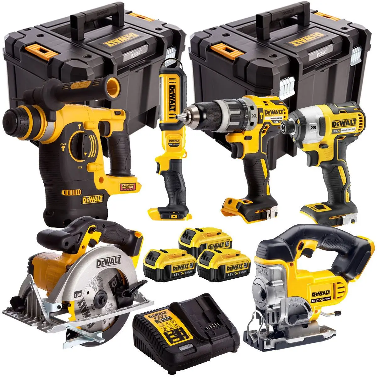Dewalt Dck6990t4t 18V 6 Piece Combo Kit With 3 X 4.0Ah Batteries Charger & Case 1