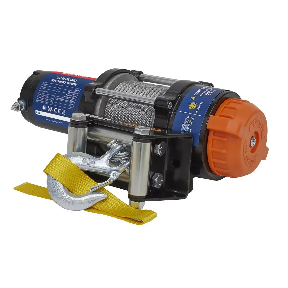 Sealey Atv1135 12V Atv/Quad Recovery Winch 1135Kg Line Pull 2