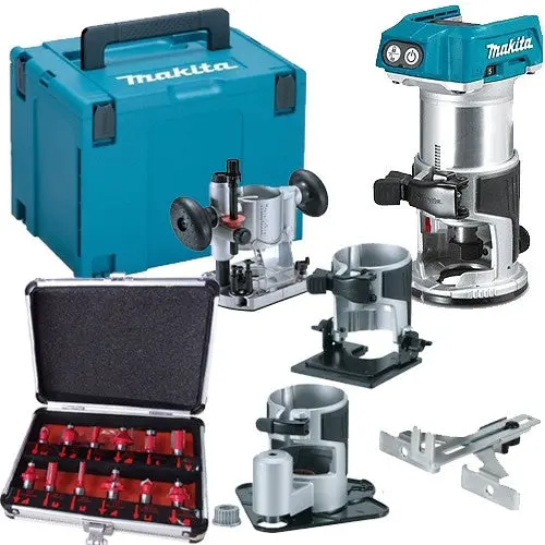 Makita Drt50zjx3 18V Brushless Router Trimmer & Bases 1/4" Router Set 1