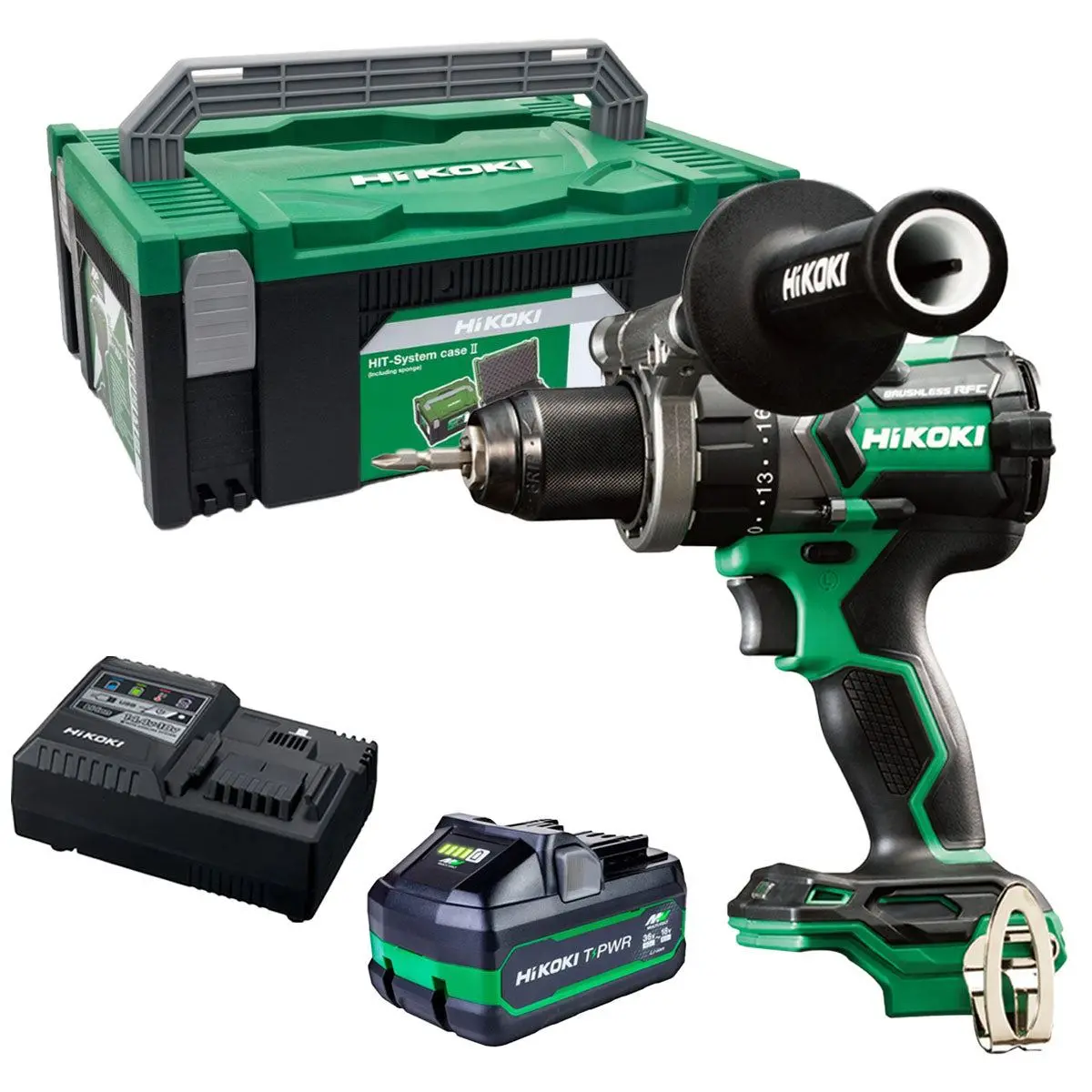 Hikoki Dv18dcw2z 18V Brushless High Torque Combi Drill With 1 X 4.0Ah/8.0Ah Battery Charger & Case 1