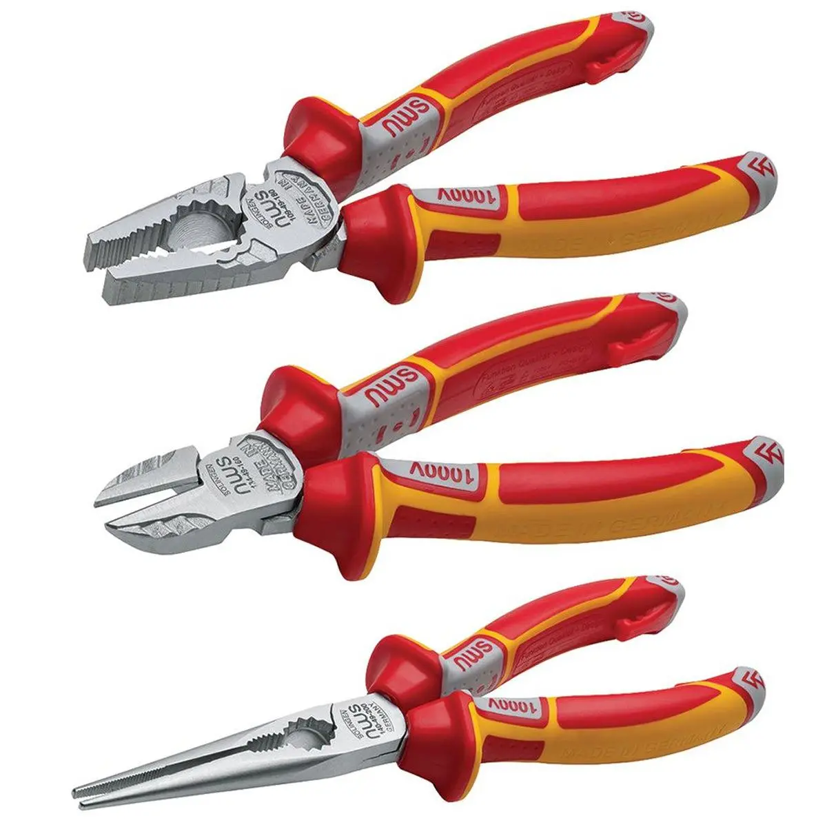 Nws Nw782-3K Vde Sidecutter, Combination Plier And Long Nose Plier Set Of 3 Piece 1
