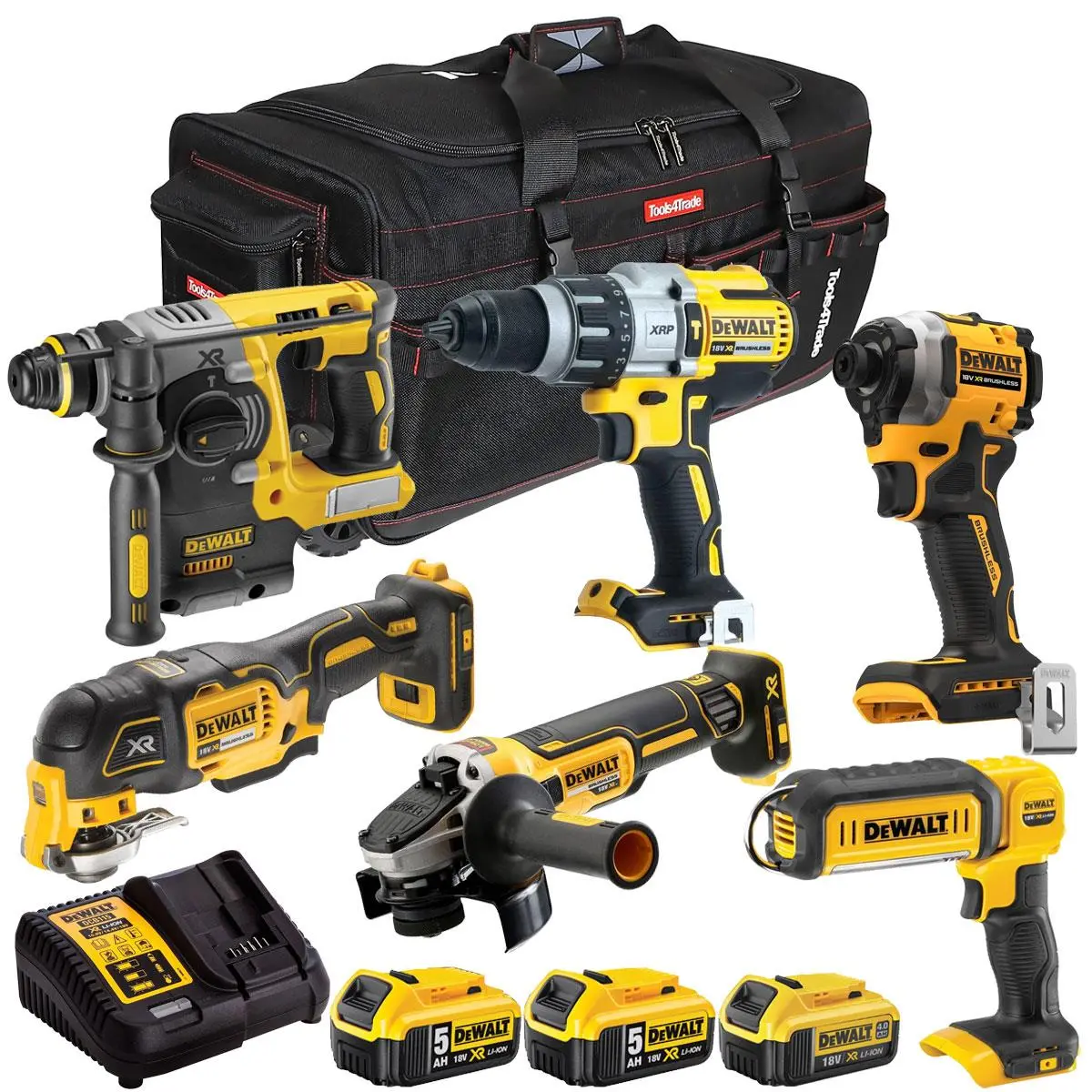 Dewalt 18V 6 Piece Combo Kit With 3 X Batteries & Charger T4tkit-2843 1